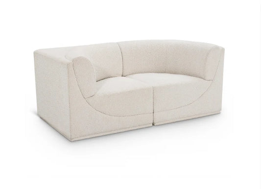 Omen Boucle Fabric Loveseat with Arms