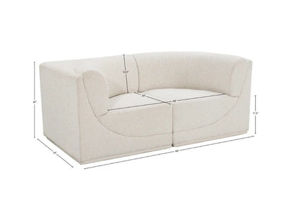 Omen Boucle Fabric Loveseat with Arms